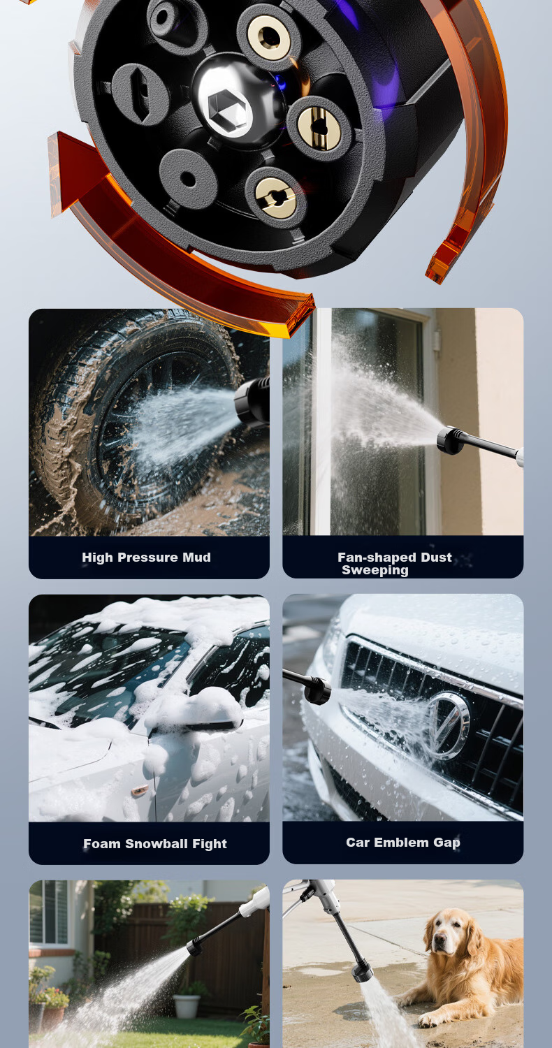 Oulaide Portable Wireless High-Pressure Car Wash Machine with Lithium Battery-Powered Water Gun for Home Use And Car Cleaning 13