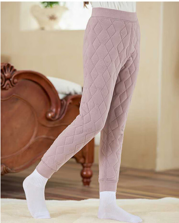 Caiyue Boys' Thermal Pants 100% Wool Filled Fleece-Lined Thickened Cotton School Uniform Leggings for Older Children 4
