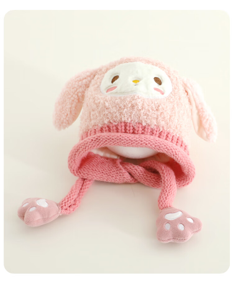 9i9 Kids Winter Thickened Ear Protection Fleece Lined Windproof Baby Hat Girls A163 Pink 3