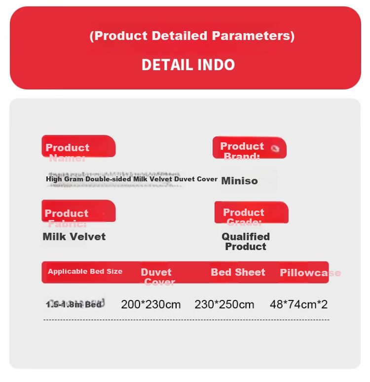 MINISO Ultra-Soft Rabbit Fleece 4-Piece Bedding Set, Thickened Plush Bed Sheet and Duvet Cover, 200x230cm for 1.5/1.8m Bed 4