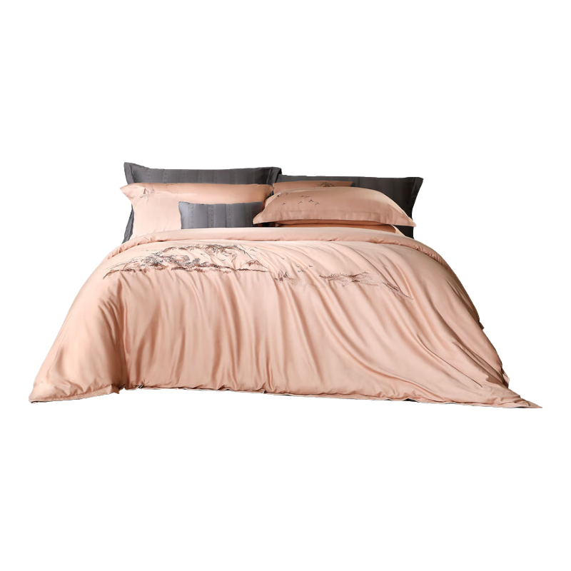 FUANNA Four-Piece Set, Pure Cotton Long-Staple Cotton, 100-Count Double-Ply Set, Antibacterial Embroidered Duvet Cover And Bed Sheet, Extra Large, 230*229cm