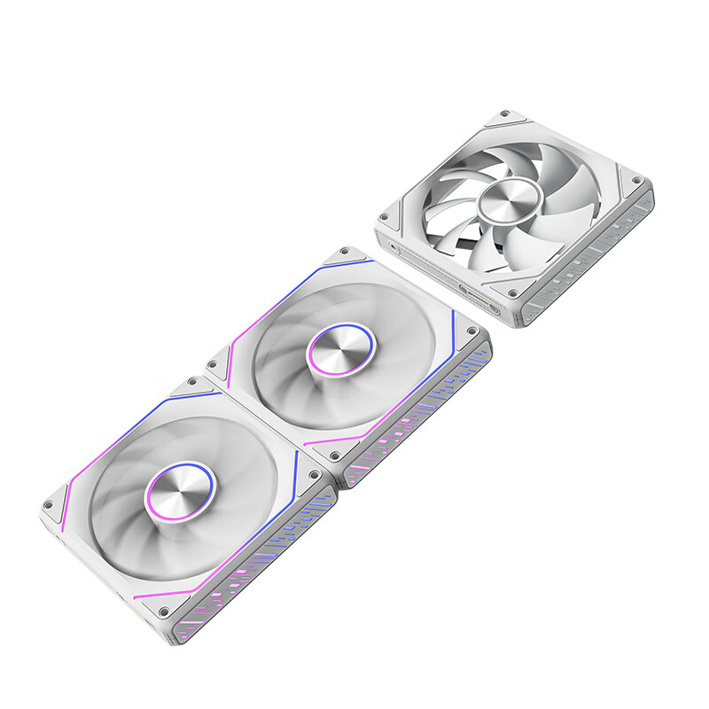 Aigo Starry Moon PRO White Triple Pack, ARGB Lighting Effects, Synchronized RGB Lights, 12cm Case Fans, Magnetic Cable-Free Connection, PWM Temperature Control