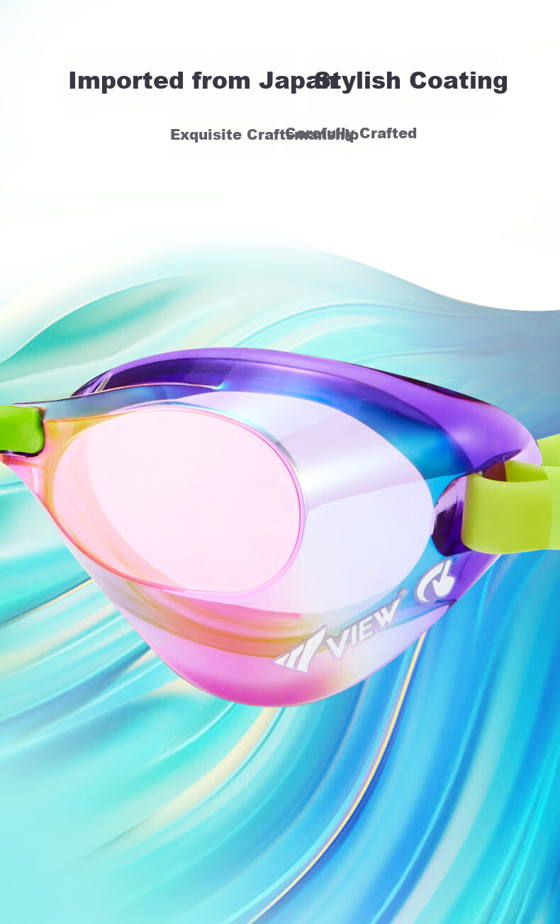 View Competition Swimming Goggles, Waterproof And Anti-Fog Coated, for Men And Women, Professional Swimming Race Small Shell V121VOY 5