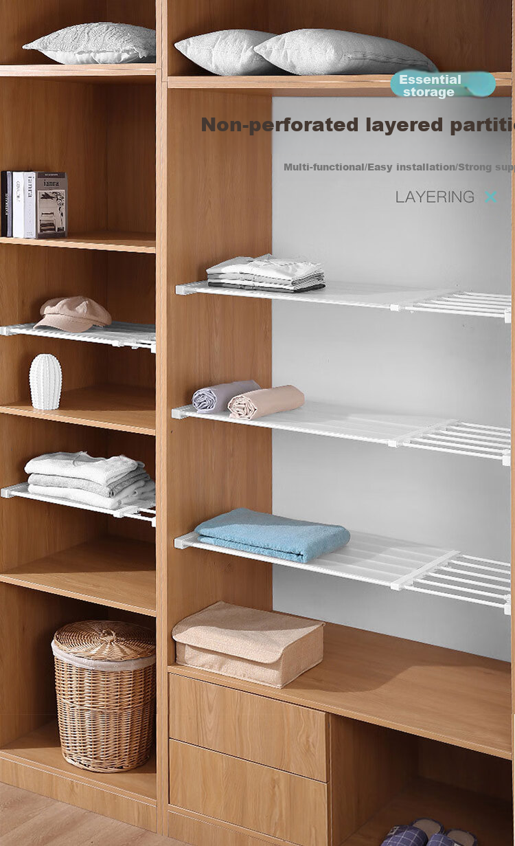 Youjialiangpin Wardrobe Divider Shelf, Extendable Storage Rack for Closet And Kitchen, 38-55cm Length, 24cm Width 1