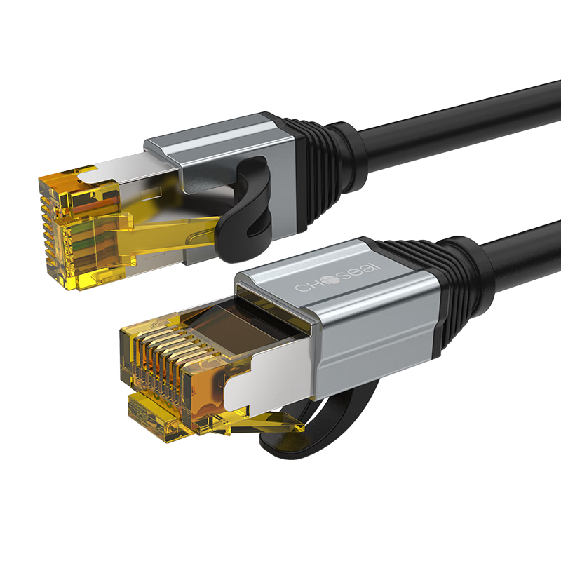 CHOOSEAL (CHOSEAL) Cat6A Shielded Pure Copper 8-Core Twisted Pair Cable, Engineering Grade 10 Gigabit Network Connection Cable, Computer Broadband Patch Cord, 1 Meter, QS567A