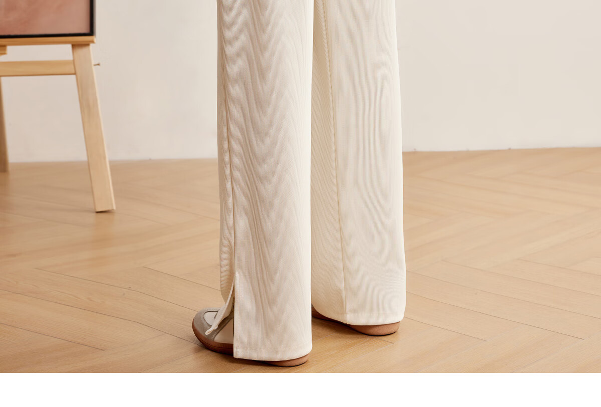 Halo Queen Women's Casual Pants, Spring And Autumn Drawstring Loose Wide-Leg Trousers, Fashionable Slimming Straight-Leg Pants H13QK5970 30