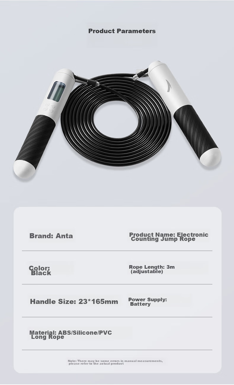 ANTA Jump Rope for Middle School Entrance Exam, Smart Electronic Counter Model for Students, Professional Speed Competition for Middle School And Adults, Black 10