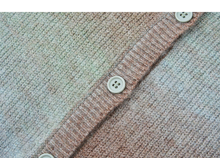 Dme [Containing Fluffy Merino Wool Cardigan], Autumn Gradient Tie-Dye Sweater, Round Neck Loose-Fitting Concealing Knit Top for Wome 4