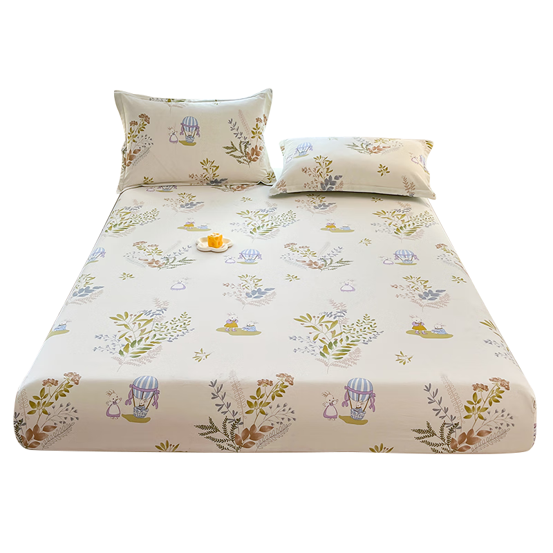 KING SHORE Class A 7A Antibacterial 100% Pure Cotton Brushed Fitted Sheet Single Piece Solid Color Adult 120x200cm Peter