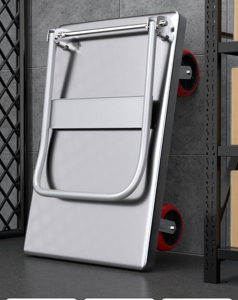 Shunhe Heavy-Duty Steel Plate Cart, Flatbed Trolley, Reinforced Base Hand Truck, Foldable Trailer, 90*60 Cm, Can Hold 2000 Jin, P450W 1