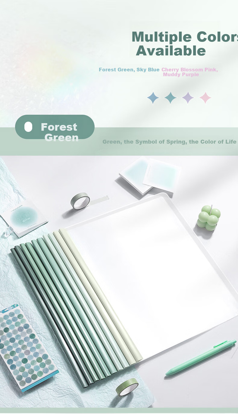 Jiamo Rotating Lever Arch File Folder A4 Paper Storage Folder Pull Rod File Organizer Document Folder Sliding Bar Loose-Leaf Folder Transparent Sheet Protector Binding Tool Macaron File Folder 5 Pieces 3