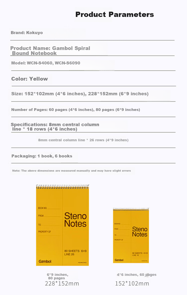 KOKUYO Spiral A7 Notebook Gambol Watanabe Student Journal Soft Copy Book, 7mm Ruled 14 Lines, 50 Sheets/book, 12 Books Random Colors, WCN-SA7506 2