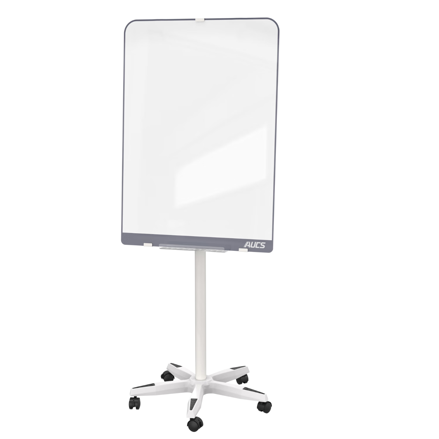 AUCS 60x90cm Mobile Tempered Glass Whiteboard with Stand Magnetic Wheels Office Meeting Commercial Live Streaming Blackboard Home Teaching Training Classroom Kids Drawing Board