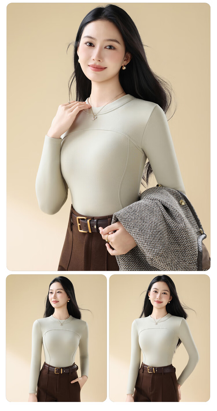 Ordifen Women's Thermal Wool Silk Blend Slim Fit Soft Stretch Base Layer Top Pink XL Autumn Winter 12