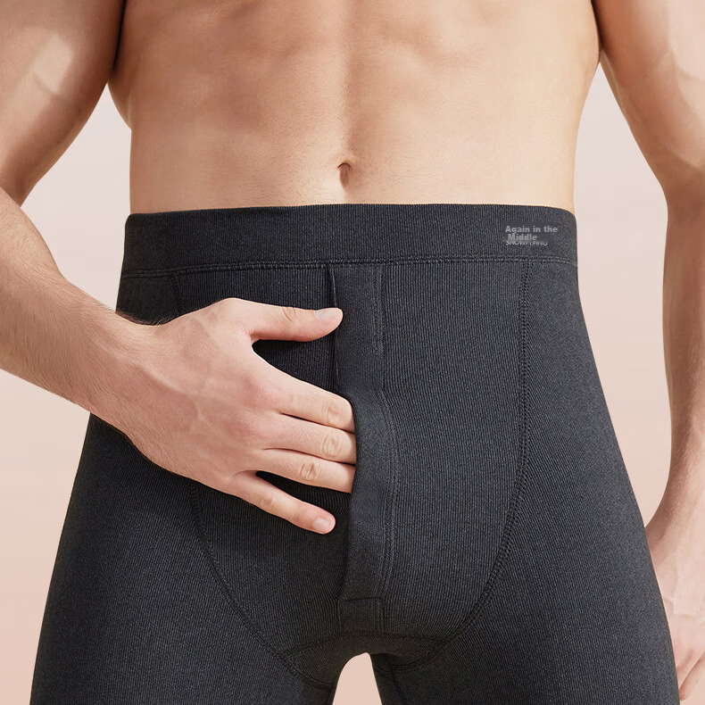 SNOWFLYING [Wool And Silk Knee Pads] New Autumn Men's Thermal Pants, Fleece-Lined Thick Knee Pads Cotton Pants Autumn Long Johns Cold-Proof 3XL 16