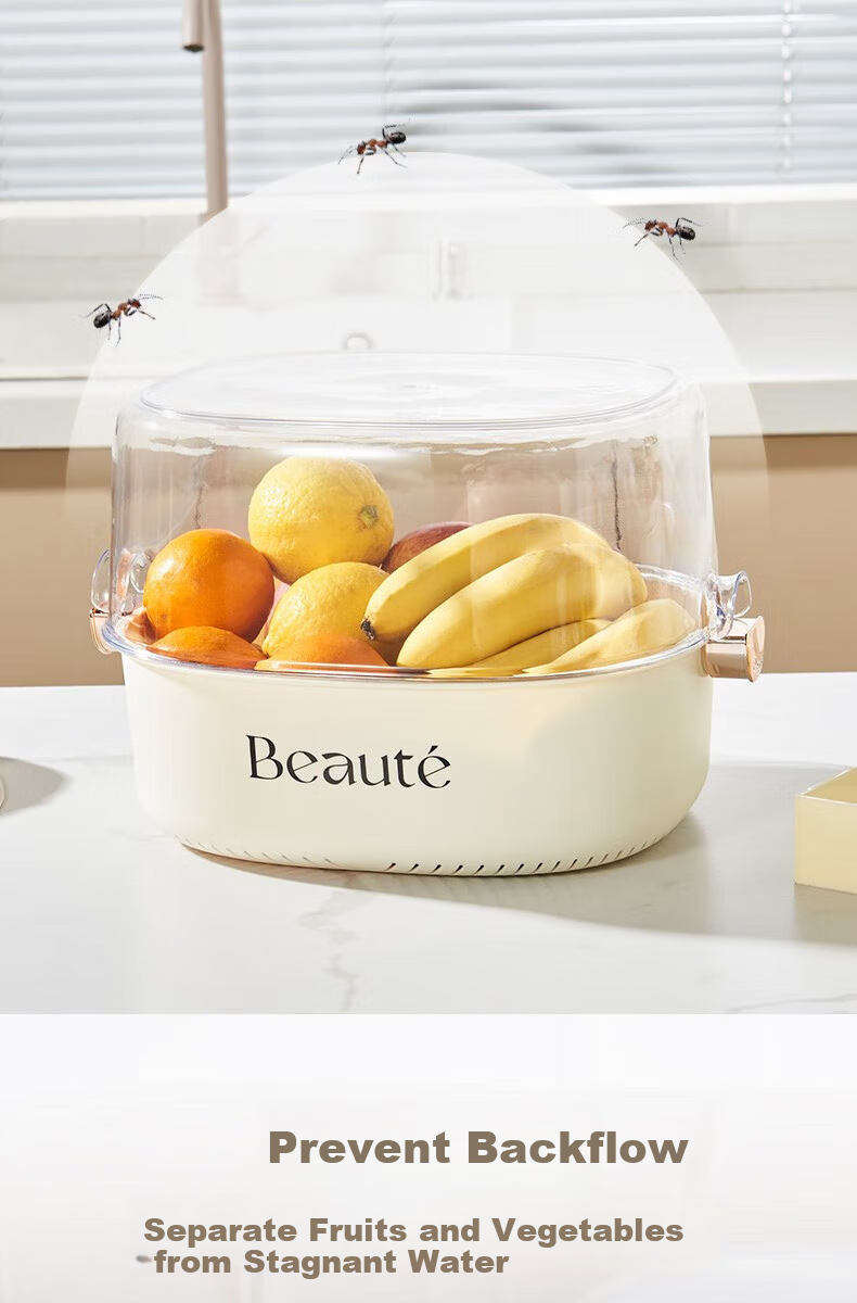Maomiyoupin Vegetable Washing Basket, Draining Basket, Double-Layer Fruit Washing Basin, Kitchen Strainer Bowl Rack, Dish Washing And Vegetable Cleaning Basi 6