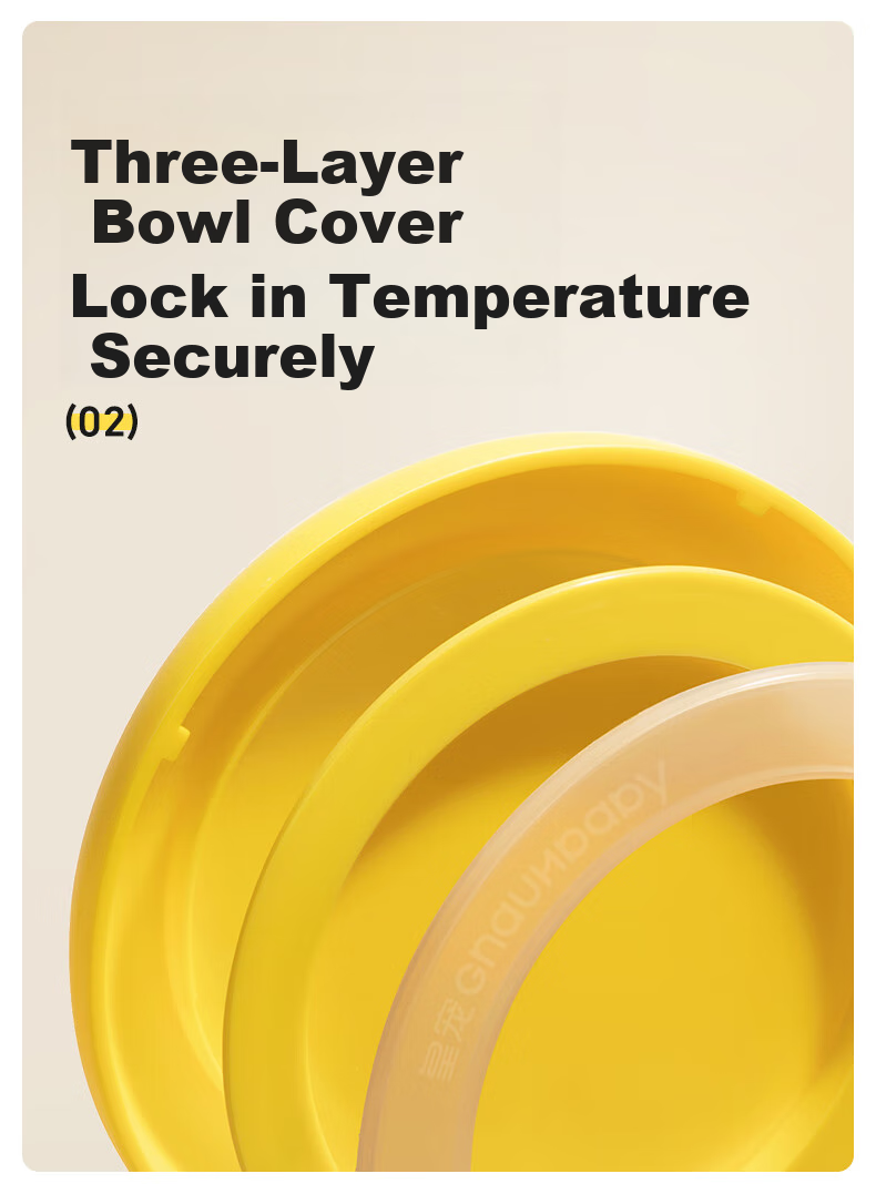 Huangchong Cute Baby Food Bowl, Children's Water-Filled Insulated Bowl with Suction Cup, Stainless Steel Tableware Lise Orange 7