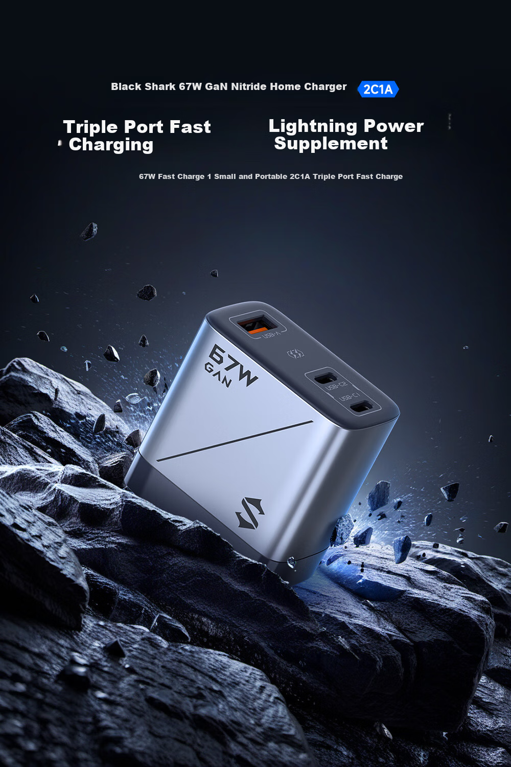 Heisha 45W GaN Charger, Multi-Port High-Power Type-C Fast Charger, Compatible with 30W, Suitable for PD20W, Apple 17, Xiaomi, Huawei Mate70 Pro, Laptops 1