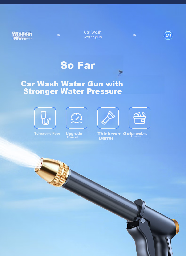HUIDUODUO Magic Water Gun, Outdoor Super Powerful High-Pressure Watering Can, Garden Sprayer, Car Washer, Balcony Multi-Purpose Yard Cleaner, Self-Washing Car Pressure Booster 5