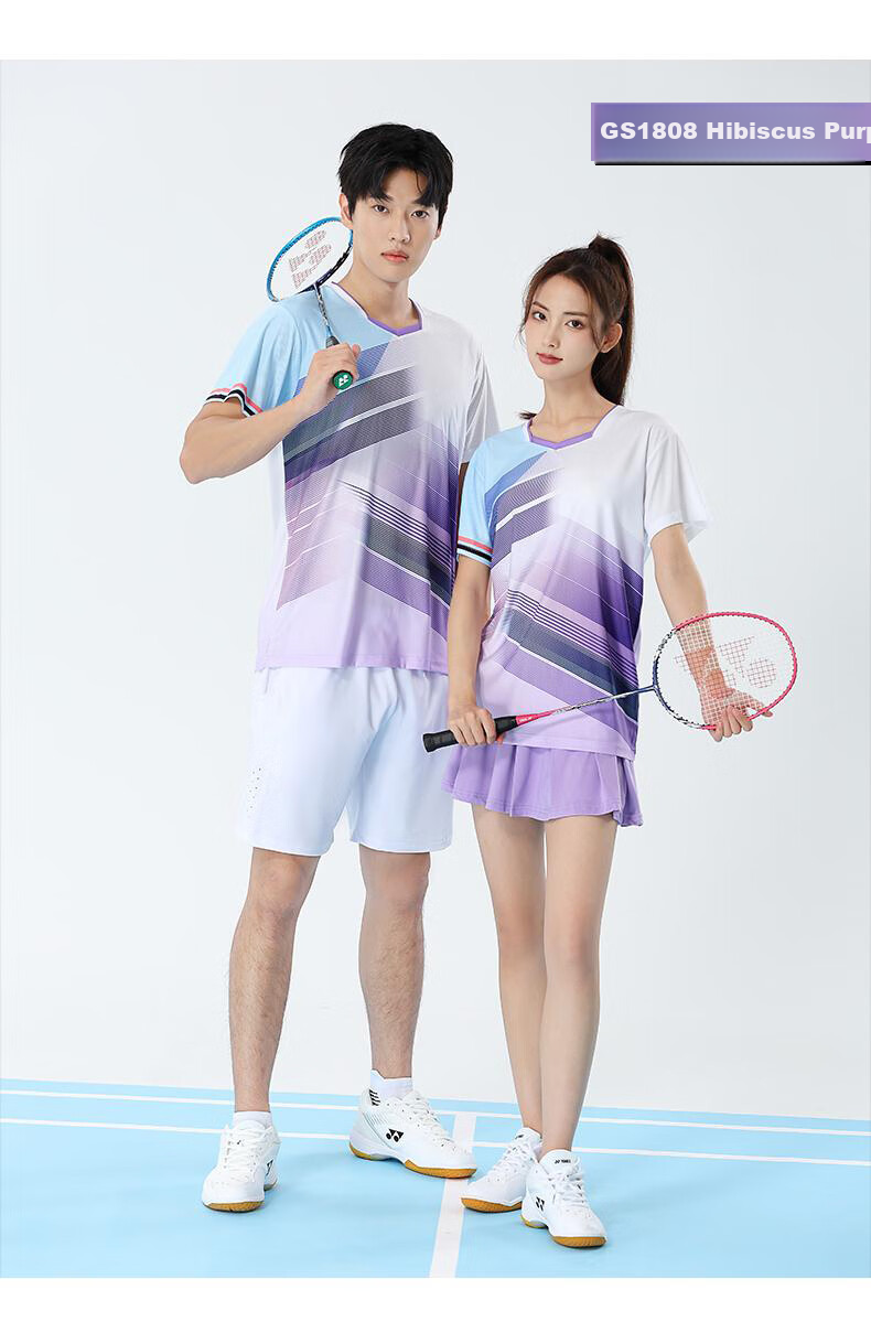 Gaoshouruyun SO MANY VIPS Badminton Customized Set, Men's And Women's Jersey, Breathable Short-Sleeve Tennis Outfit GS1802-W Women's 16
