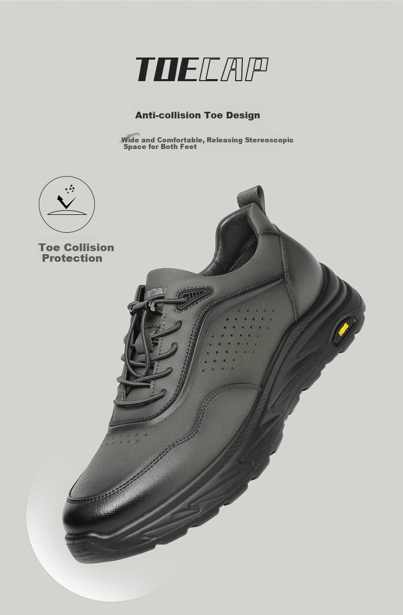 RED DRAGONFLY Casual Leather Shoes for Men, Autumn Thick-Soled Outdoor Hiking Travel Shoes, Casual Dad Shoes WTA35116 Black Size 43 4