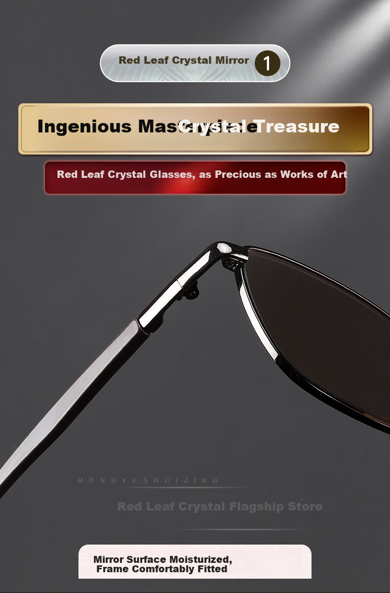 HONGYE Crystal Glasses, Amber Crystal Stone Sunglasses, Real Stone Glasses, Imported Titanium Frame from Donghai, High-Definition Eye Care 5
