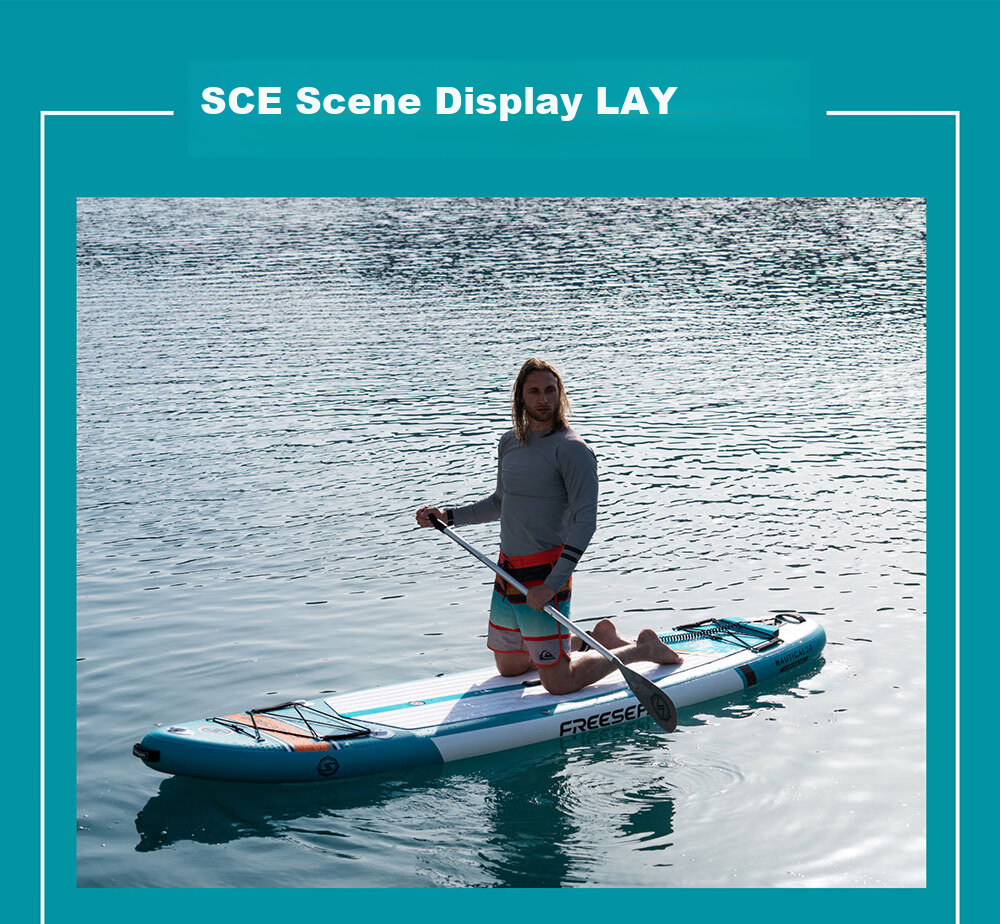 TRANS-E Creative Group Paddleboard, Sailor Surfboard, Inflatable Folding Fishing SUP, Water Rafting Board, Ink Green, 3.2 Meters 17