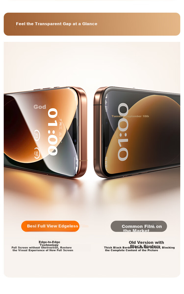 BASEUS [Eye Protection | 1:1 Mold] Tempered Glass Screen Protector for IPhone 18 Pro/17 Pro, Apple 18 Pro/17 Pro Phone Film, Dust-Free Chamber Protective Film, Double Layer 4