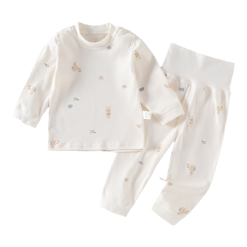 JOYNCLEON Baby Autumn Cotton High-Waist Belly Protection Set Infant Pure Cotton Boys and Girls Two-Piece Underwear Jtz202887