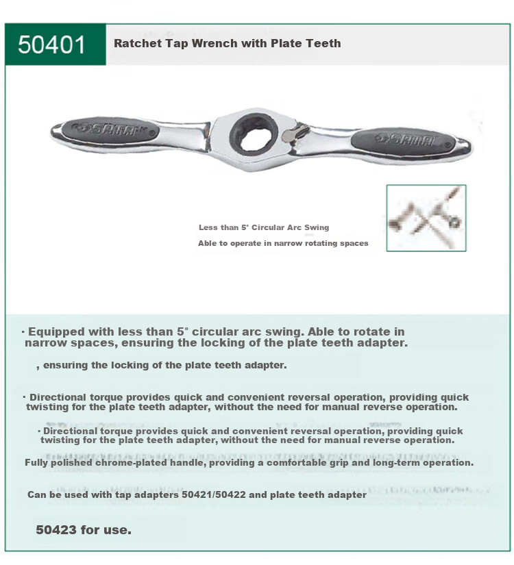 SATA Ratchet Tap Wrench M3-M6 50403 2
