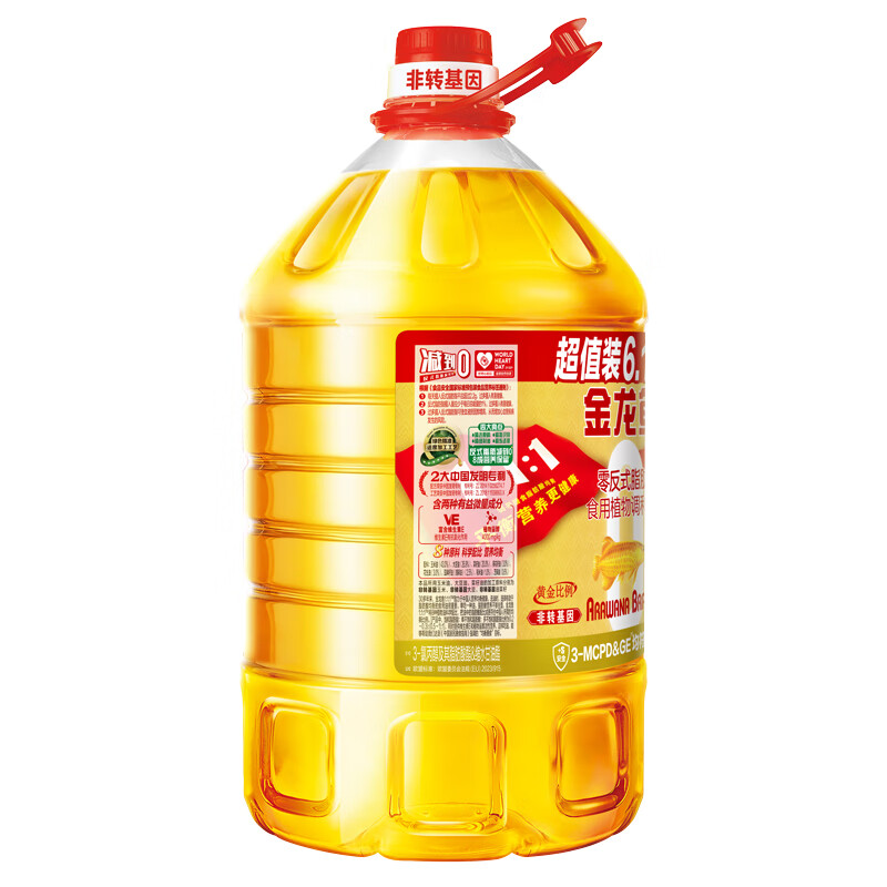 金龙鱼 食用油 非转基因 金标 黄金比例零反式脂肪食用植物调和油6.18L