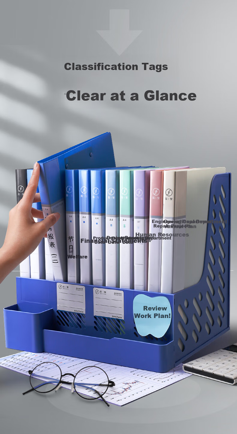 Jinzhi 10-Pack A4 Metal Double Strong Clips, Hard File Folder Board, Sheet Protectors, Document Folders, Contract Signing Boards, Plastic Multi-Layer Organizer, Recitation Office Supplies 5
