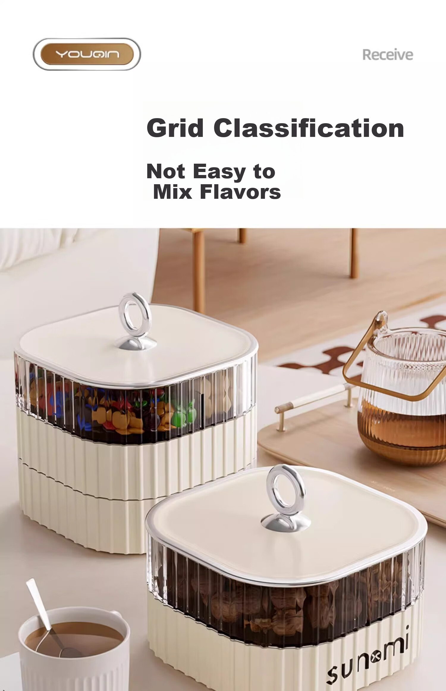 Jiadu Dried Fruit Snack Storage Box, New Draining Basket, Living Room Coffee Table Dried Fruit Tray, Candy Display Plate, Light Luxury High-End 13