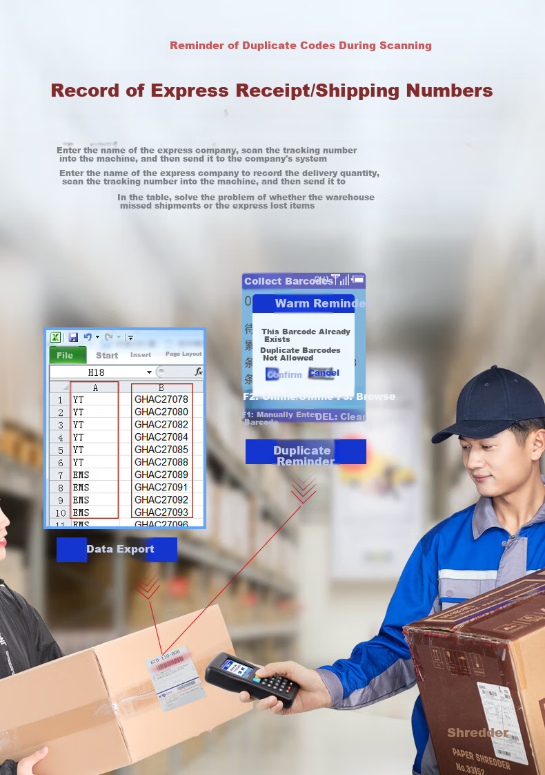 Chiteng Wireless One-Dimensional Laser Inventory Scanner, PDA Handheld Terminal ERP Barcode Data Collector, Warehouse Scanning Gun CT1030(1D) 7