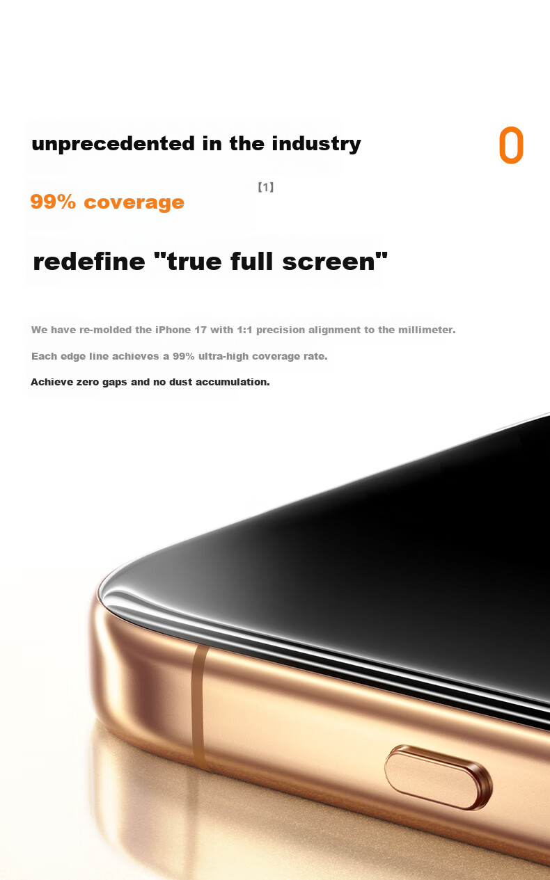Baseus [3D Heat-Bent Zero-Feel Film + Ultra-Thin Non-Glare] IPhone 17 Tempered Glass Screen Protector, Full Coverage for Apple 17 Phone, HD Anti-Fingerprint Protective Film 21
