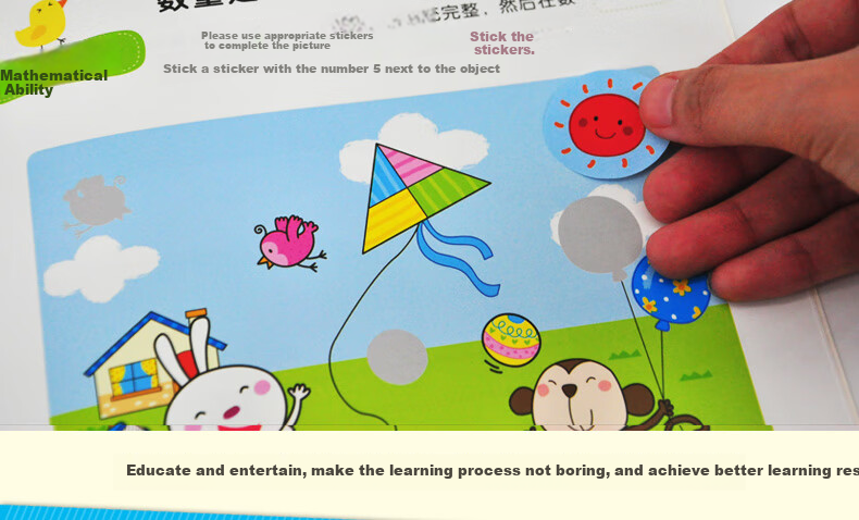 BANGSON 0-3 Years Old Concentration Training Sticker Book, Quiet Book for Girls, Educational Toy for Boys, Children's Birthday Gift 7