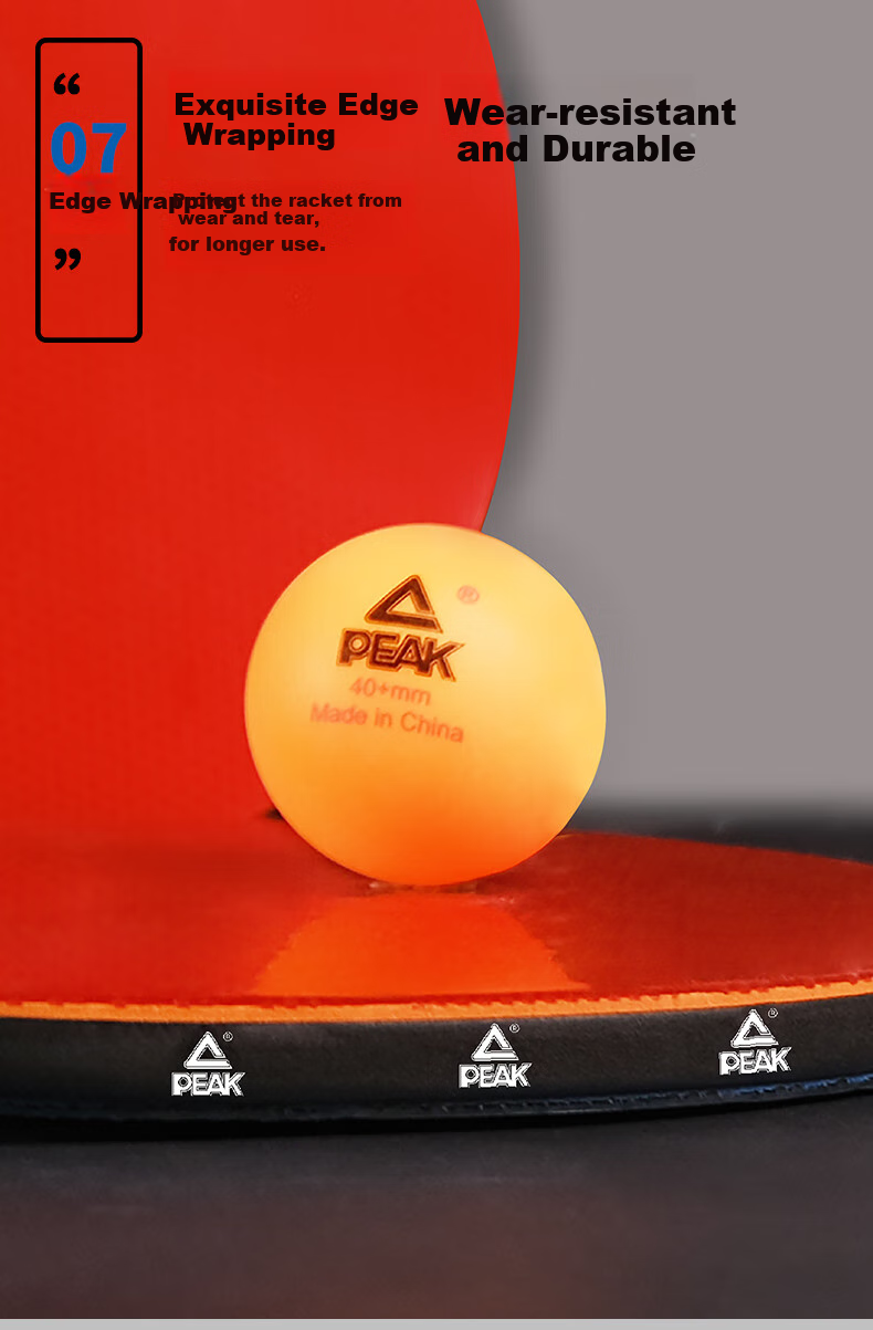 PEAK Table Tennis Racket Professional Adult And Student Competition Training Short Handle Single Racket Q7 Straight Handle 6