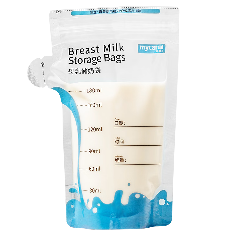 MyCarol Bottle Storage Bags for Breast Milk, Disposable Milk Powder Dispensing Bags, Baby Food Storage Bags, 180ml*32 Pieces