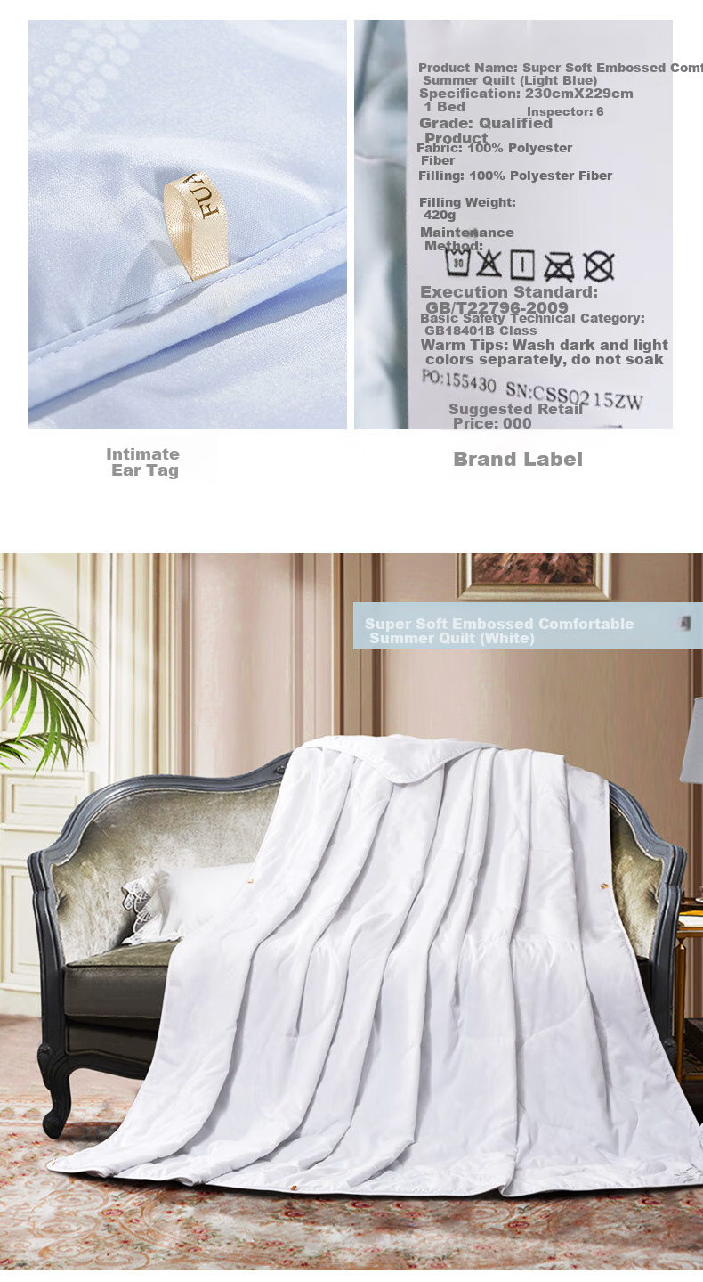 FUANNA Summer Cooling Quilt, Washable Double-Size Air Conditioning Blanket, No Duvet Cover Needed, Lightweight Summer Quilt 2.5 Jin (1.25 Kg), 203x229cm 11