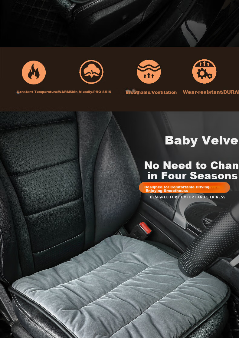 Dijialun Winter Car Seat Cushion, Thickened Warm Short Plush Seat Cover, All-Season Tatami, Office And Home Chair Pad 2