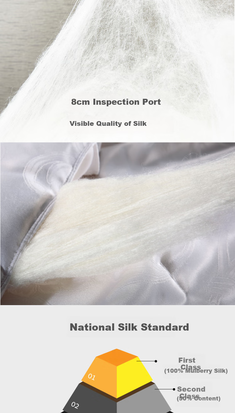 Mengjie Jiafang Silk Comforter, Soft Jacquard Pattern, Breathable Air Conditioning Summer Quilt, All-Season Duvet, Filling Material Approximately 480g, 200*230cm 3