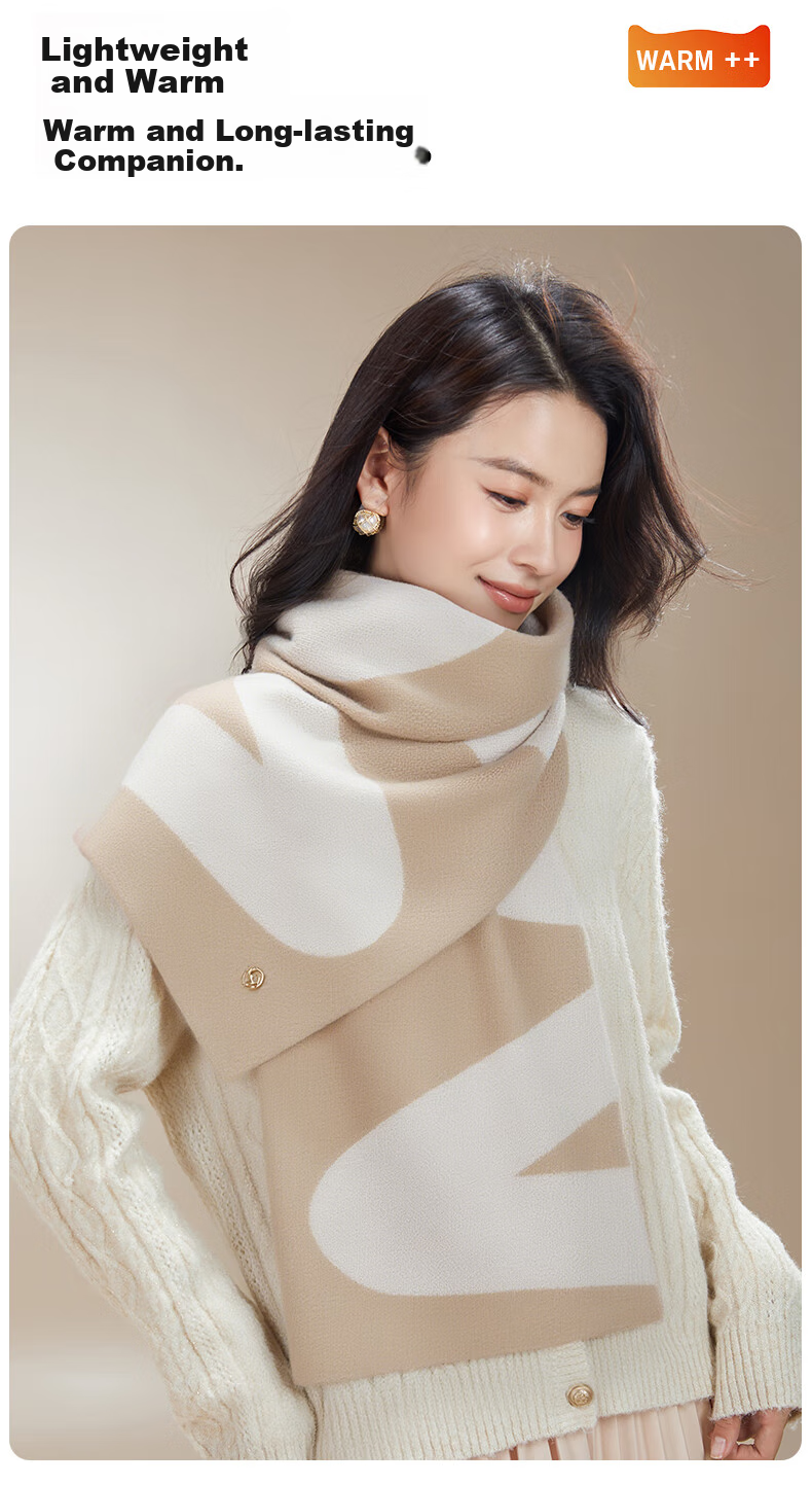 MiiOW Scarf for Women, Autumn And Winter Ladies' Wool-Blend Warm Neck Warmer, Gift for Girlfriend, National Day Birthday Present, New Year Gift Box Set 5