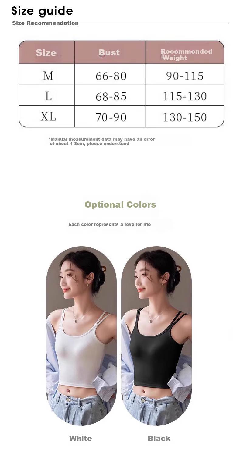 BOPRUIEY Women's Camisole Tank Top, Thin Summer Undershirt, Short Backless Bralette with Built-In Pads, Sleeveless Inner Wear for Outer Layering 7