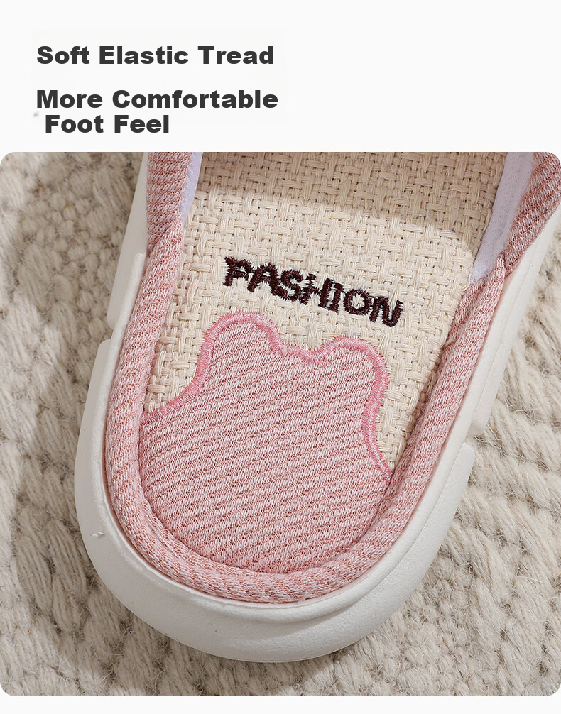 Guoluofi Children's Linen Slippers Indoor Girls Home Non-Slip Four Seasons Boys Spring Autumn Kids Yellow Size 32-33 3