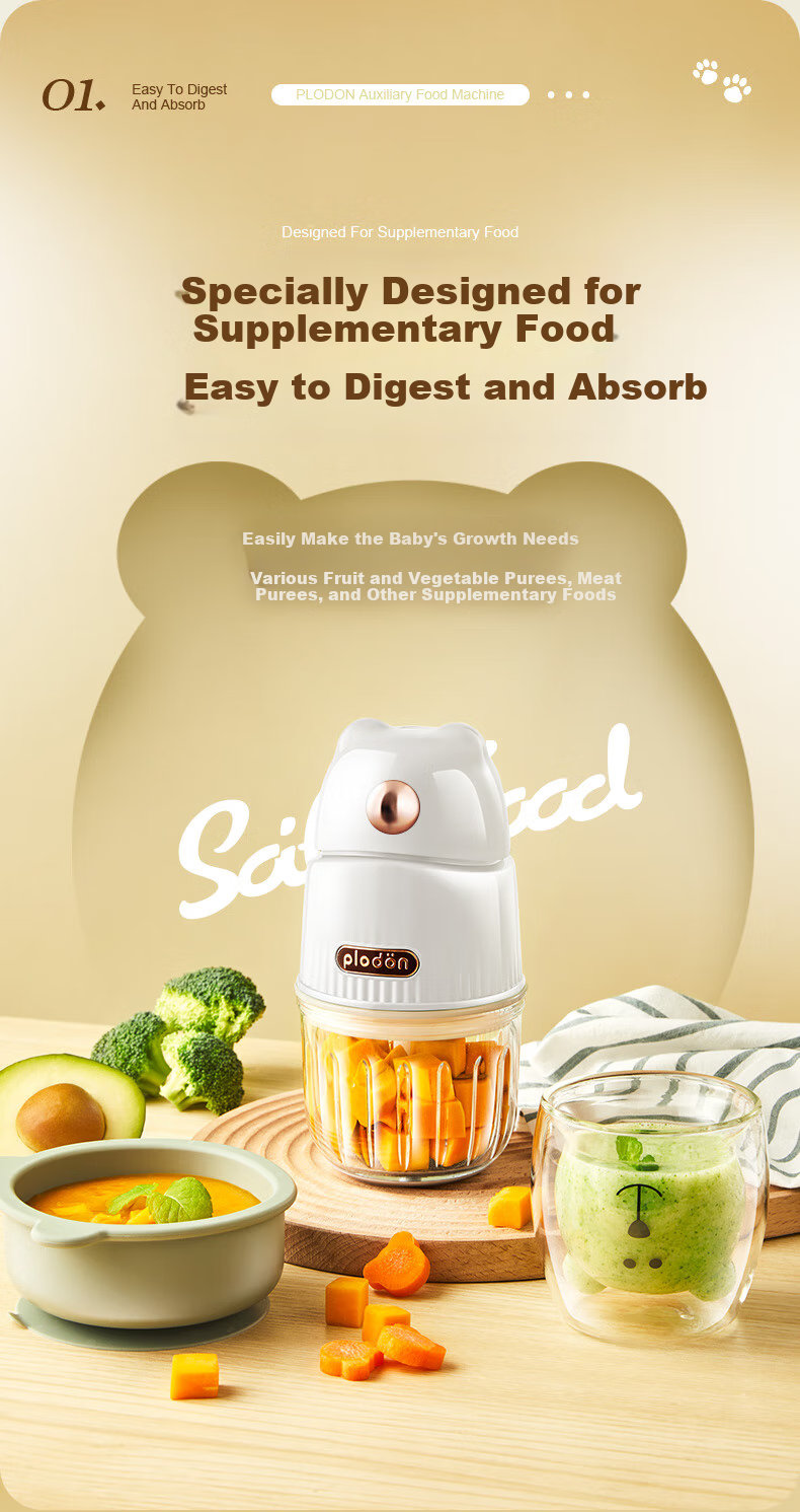 PLODON Baby Food Processor, Infant Food Grinder And Mixer, Multifunctional Baby Food Preparation Machine 8