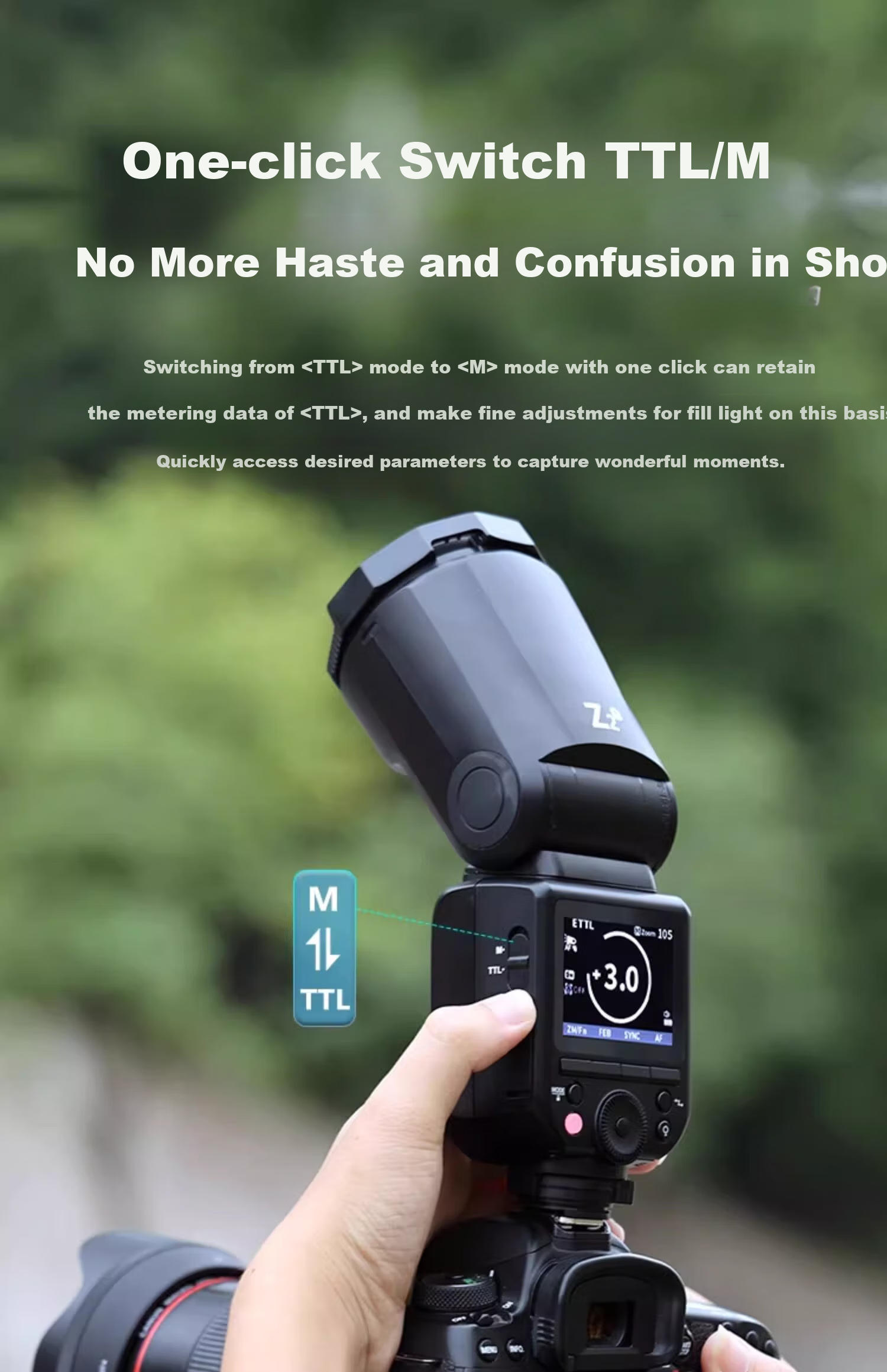 NEEWER Hot Shoe Flash Z2 Round Head Light for Canon DSLR And Mirrorless Cameras, TTL Automatic Metering, High-Speed Sync, Lithium Battery, Hot Shoe Round Head Light for Outdoor Photography with DSLR And Mirrorless Cameras 4