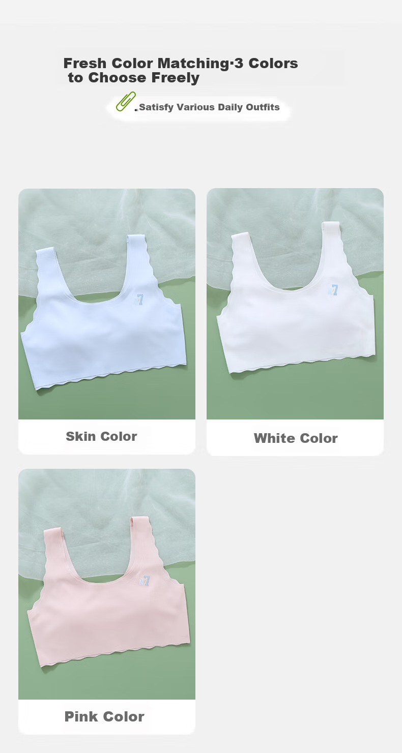 Ailier & ouluola Girls' Underwear for Ages 9-12, First Stage Developmental Stage for Elementary School Students, Big Girls' Camisole, Teen Bra, White, XL 9