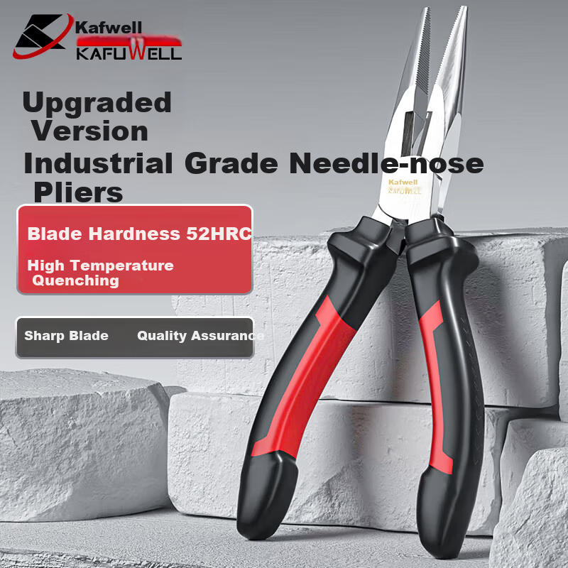 Kafuweier Needle-Nose Pliers, Electrician's Pliers, Long-Nose Pliers, Pointed Pliers, 6 Inches, PC3787F