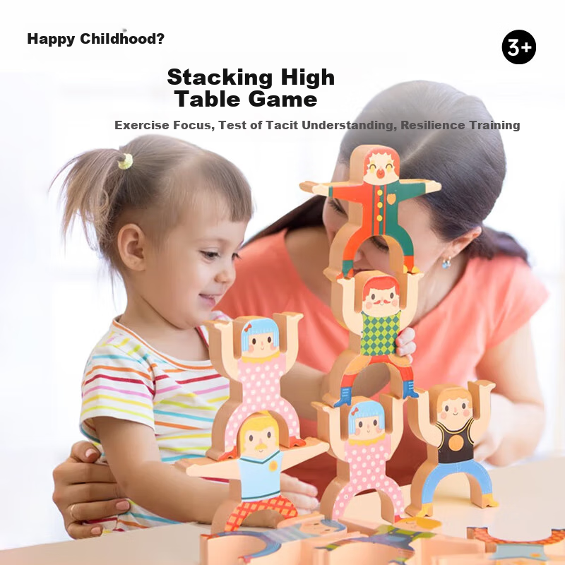 Meiletongnian Children's Toy Stacking Tower Building Blocks Parent-Child Board Game Balance Challenge Toy for Boys And Girls Aged 3-7 Birthday Gift