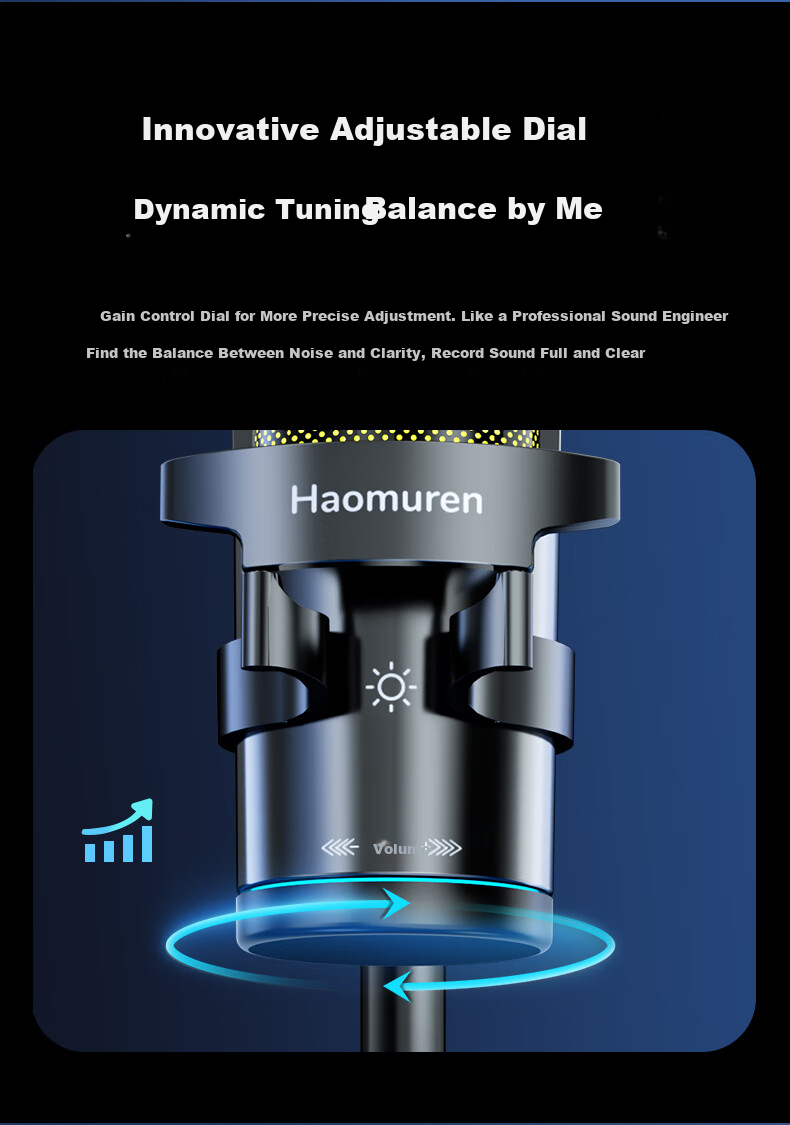 Haomuren Computer Microphone, Gaming And E-Sports Dedicated Noise-Cancelling Professional Sound Card, Live Streaming Condenser Karaoke Recording, Anchor Voice-Over Equipment, Microphone, Desktop, Laptop, Mobile Phone, USB Wired 11